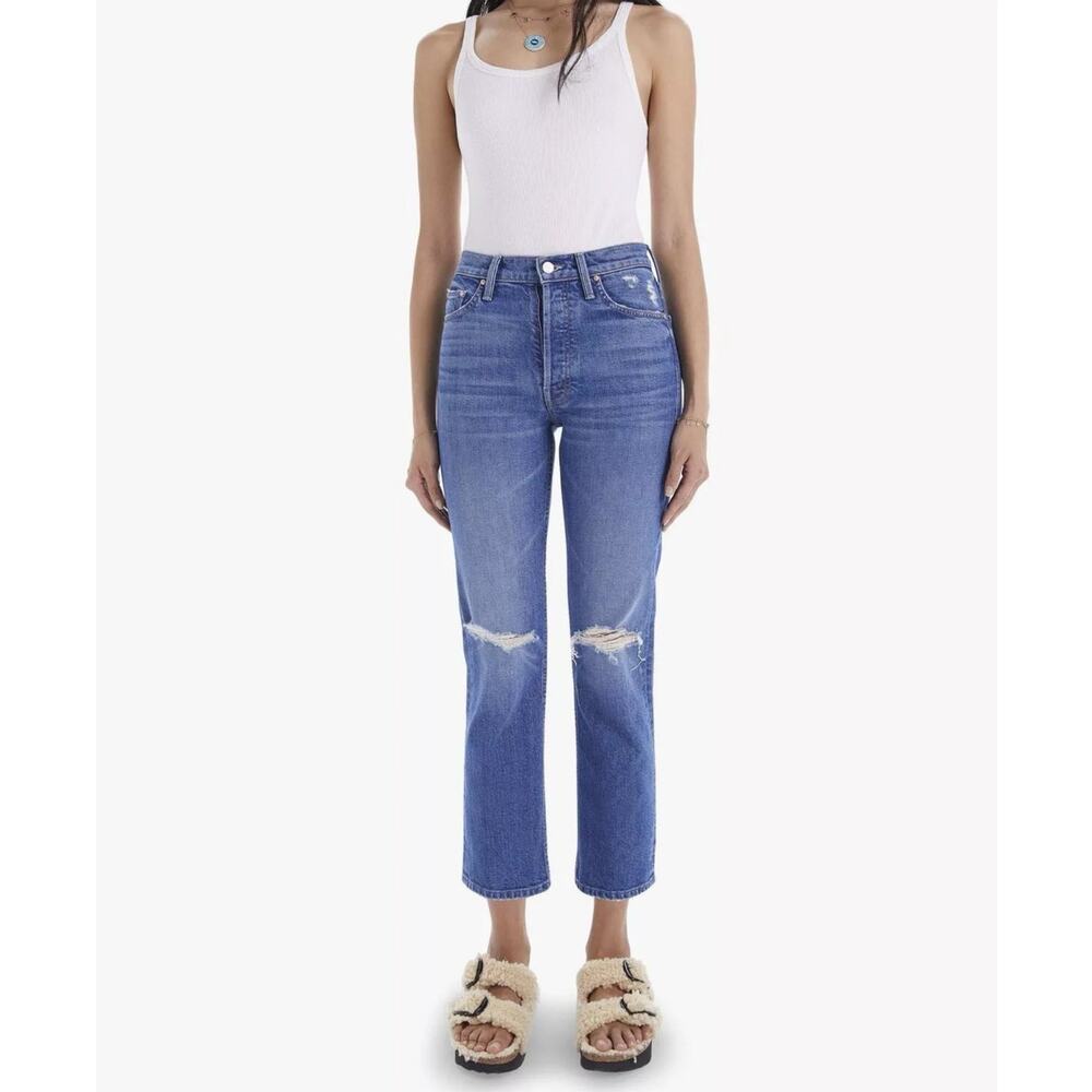 Mother The Tomcat Straight Leg Jeans Playing With Scissors Wash 30